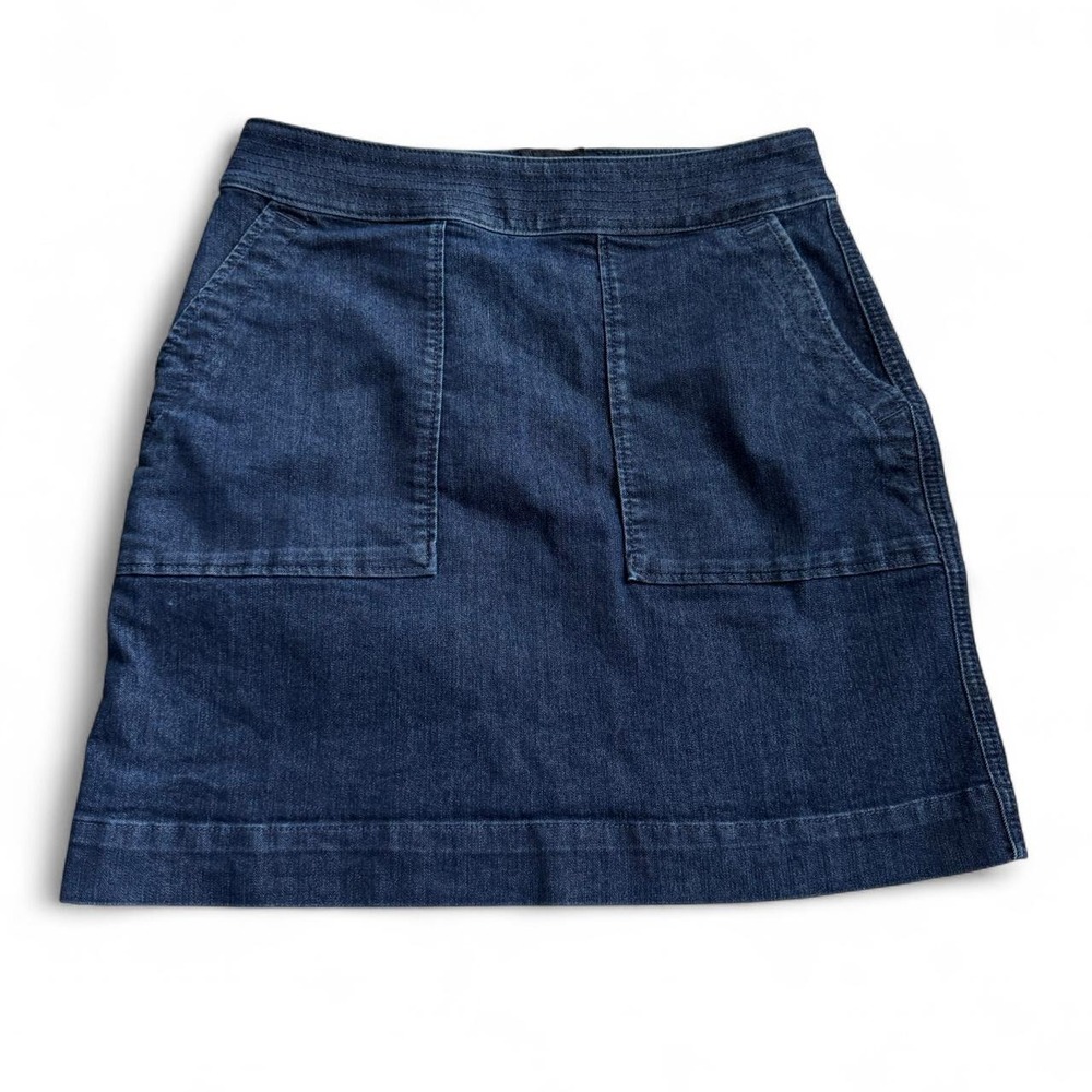 Loft Navy Denim Mini Skirt